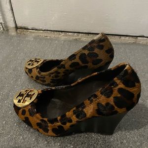 Tory Burch leopard wedges